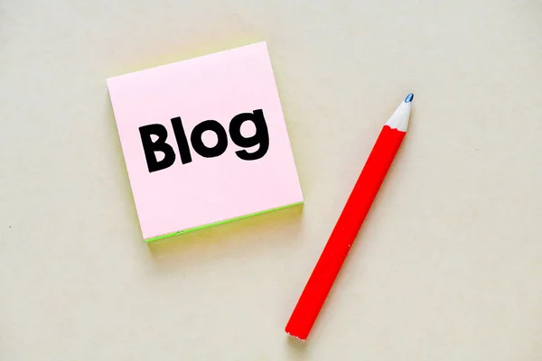 Blog Text Written Small Piece Paper View — Stock Photo, Image