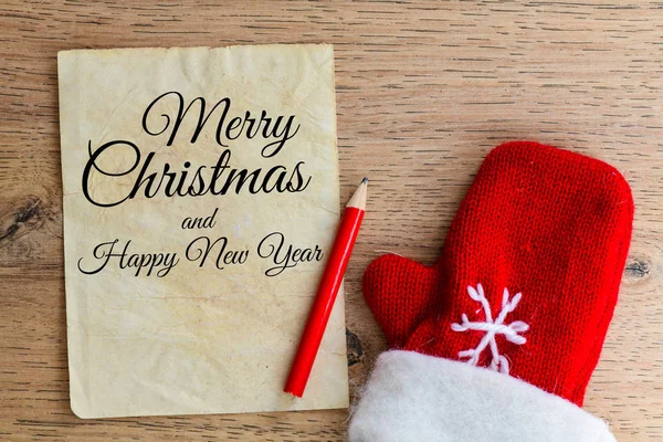 Buon Natale Felice Anno Nuovo Testo Vecchio Foglio Carta Sfondo — Foto Stock