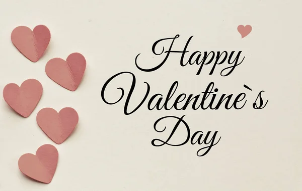 Szczęśliwych Walentynek Tekst Kartce Papieru Wakacje Miłości Kochanków Koncepcja Obraz — Zdjęcie stockowe