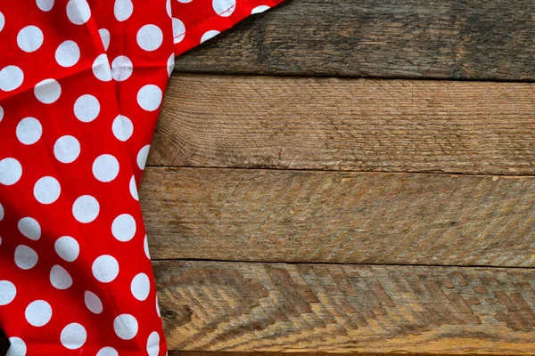 Wooden Brown Table Red Kitchen Tissue Empty Space — Stock Photo, Image