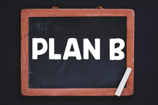 Plan Text Whiteboard Black Background — Stock Photo, Image