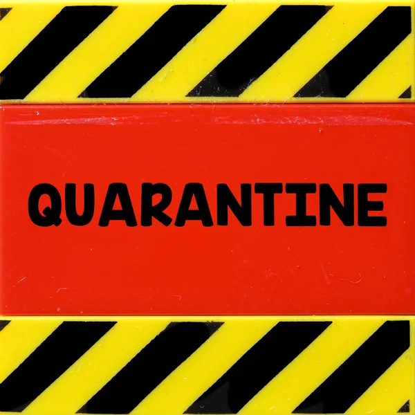 Quarantine Text Červeném Pozadí — Stock fotografie