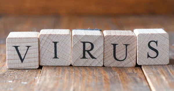 Virus Word Arranged Wooden Letters — Stock Photo, Image