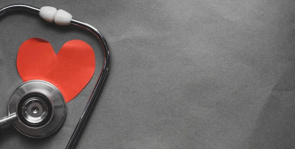 Heart Stethoscope Heart Health Health Insurance Concept World Heart Day — Stock Photo, Image
