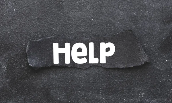 Помочь Слово Помощь Написано Листе Черной Бумаги Концепция Экономического Кризиса — стоковое фото