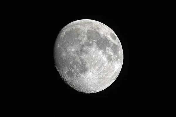 Luna Con Sfondo Cielo Nero Notte — Foto Stock