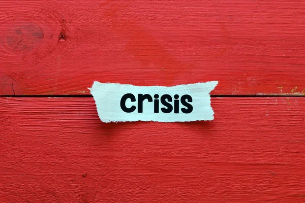 Crisis Crisis Palabras Escrita Pedazo Papel Concepto Crisis Económica — Foto de Stock