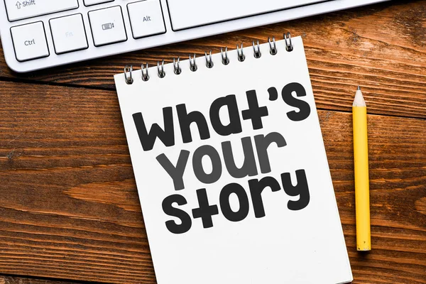 你的故事是什么 你的故事写在笔记本上的是什么 — 图库照片
