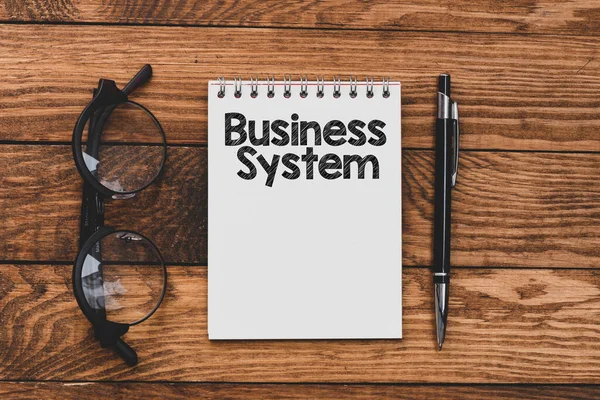 Business System Word Writing Text Business System 业务概念 — 图库照片