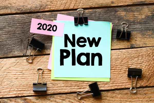 Neuer Plan Word Writing Text Action Plan Geschäftskonzept — Stockfoto