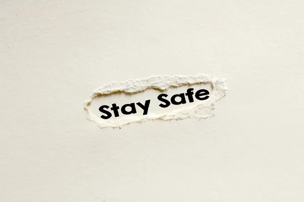 Stay Safe Word Written White Sheet View — Stock Photo, Image