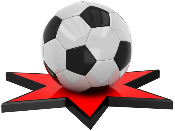 3D-fotboll på stjärnan — Stockfoto