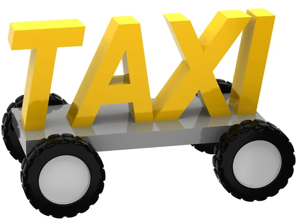 3D-Symbole Taxi auf Rädern — Stockfoto