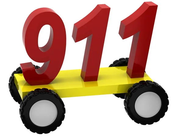 3D-Symbole 911 auf Rädern — Stockfoto