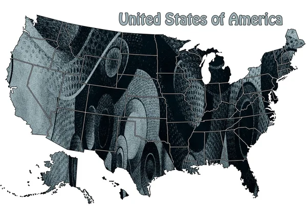 抽象的なスタイルでアメリカ地図 — ストック写真