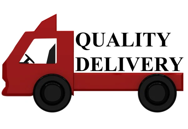Delivery truck with inscription — Stock Photo, Image