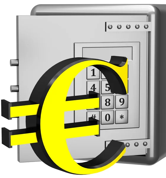 Caja fuerte con signo de euro — Foto de Stock