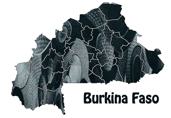 Abstrakte Burkina-Faso-Karte — Stockfoto