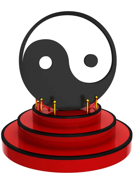 3D yin Yang podyumda — Stok fotoğraf