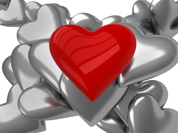 Rosso cuore 3d — Foto Stock