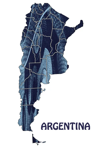 Argentina Mapa em estilo abstrato — Fotografia de Stock