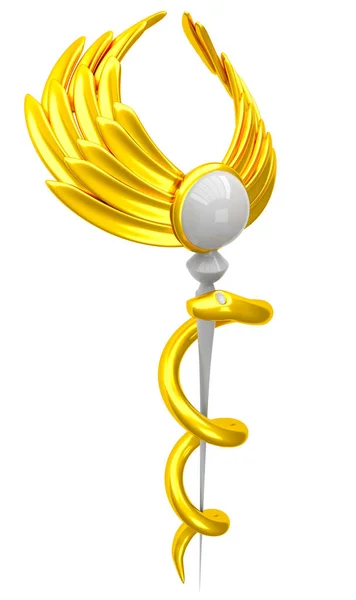 3D Asklepios Medikal sembolü — Stok fotoğraf