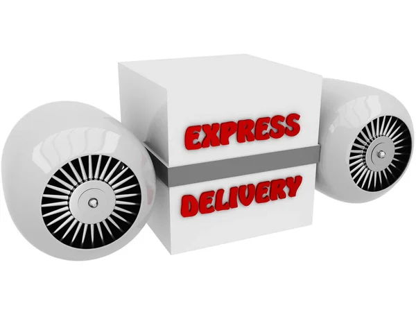 Yazıt Express teslim ile 3D kutu — Stok fotoğraf
