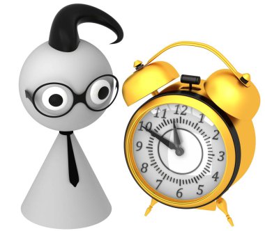 3D retro çalar saat