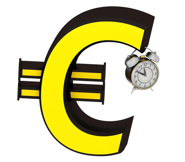 3D pojetí času - je peníze, s symbol měny euro — Stock fotografie