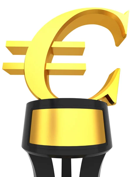 Ilustração pódio do vencedor do euro 3D — Fotografia de Stock