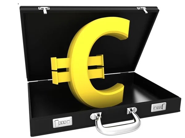 3D euro sign in a black case — Stock Photo, Image