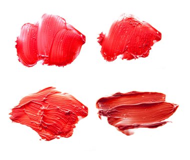 beyaz zemin üzerine kırmızı ruj