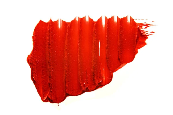 Roter Lippenstift verschmiert — Stockfoto