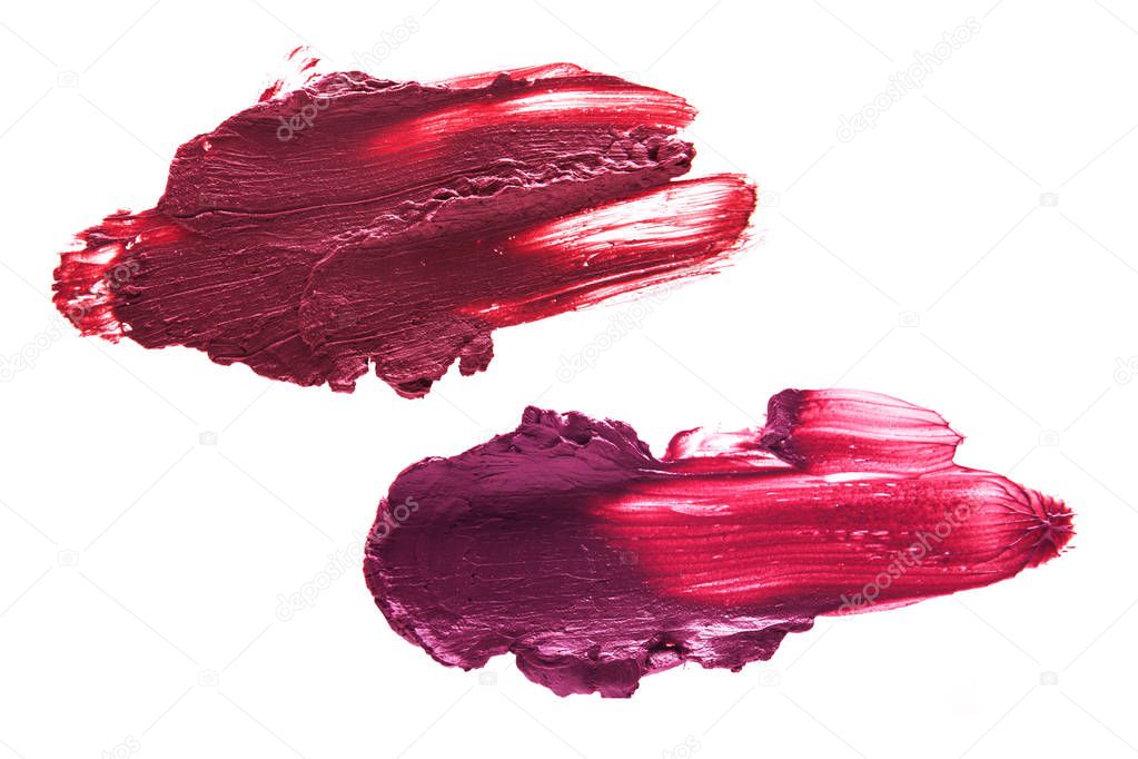 Berry color lipstick smudge