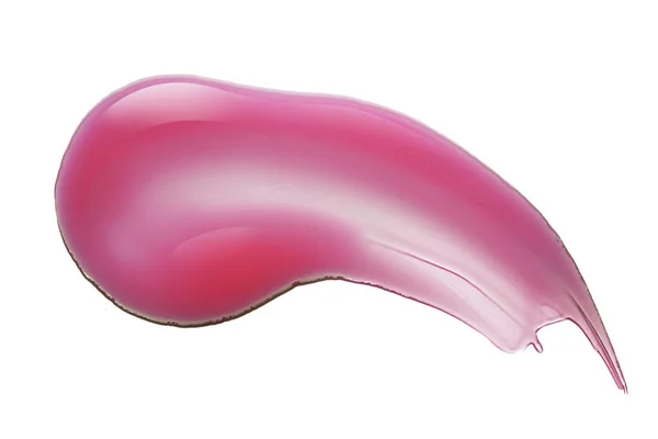Lipglans Roze Kleur Vlek Monster Geïsoleerd Witte Achtergrond Cosmetische Make — Stockfoto