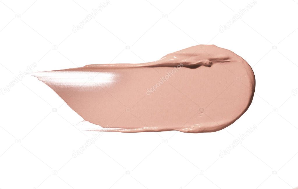 Pink clay mask sample isolated on white background