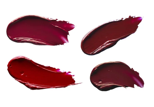 Lipstick Vine Escuro Vermelho Cor Mancha Textura Swatch Fundo — Fotografia de Stock