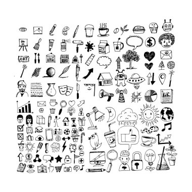 El çizmek doodle simgesi