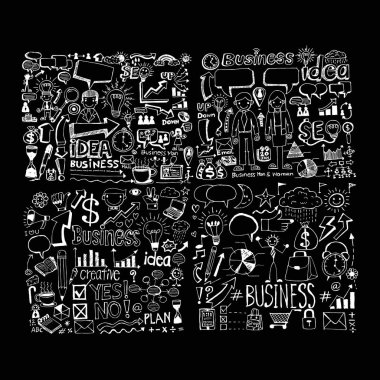 El çizmek iş doodle simgesi 