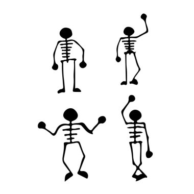 El çizmek humain iskeletler simgesi