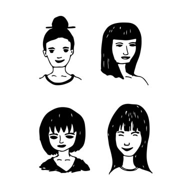 çizgi film kadın yüz simgesi