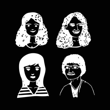 çizgi film kadın yüzleri simgesi