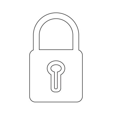 Asma kilit düz stil ikonu 