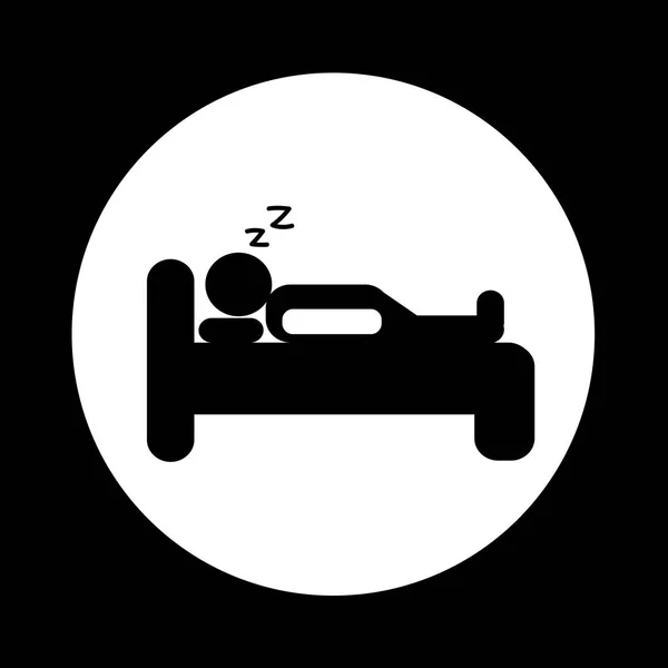 Icono de cama en casa — Vector de stock
