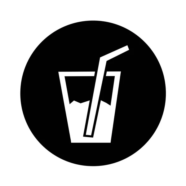 Kaca dengan ikon soda - Stok Vektor