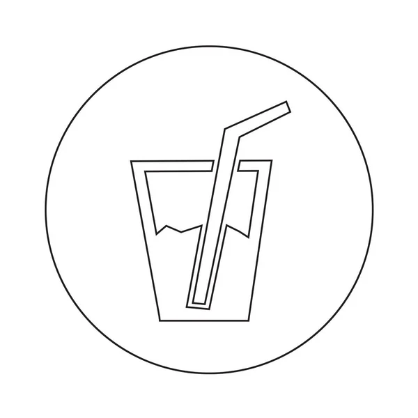 Vidro com ícone de refrigerante — Vetor de Stock