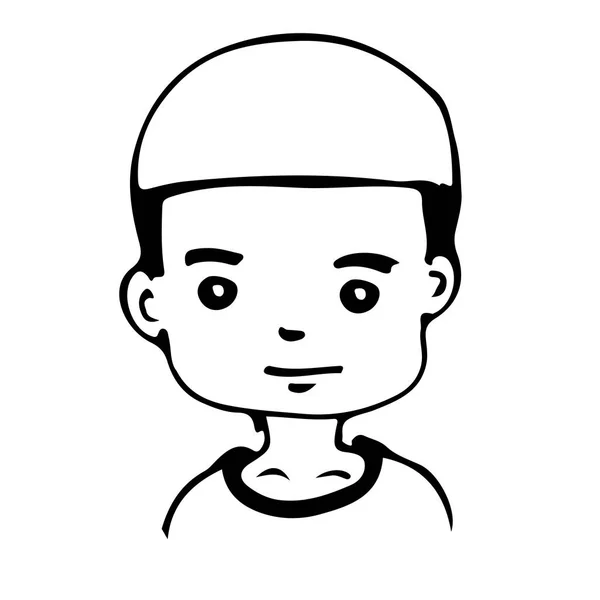 Hand zeichnen Avatar der Jungen-Ikone — Stockvektor