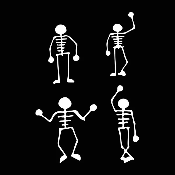 Dibujo de mano de esqueletos humanos icono — Archivo Imágenes Vectoriales