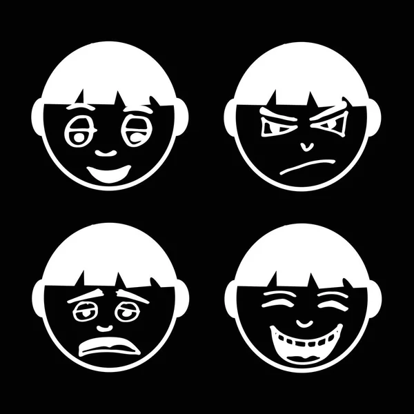 Mensen gezicht pictogram emotie — Stockvector
