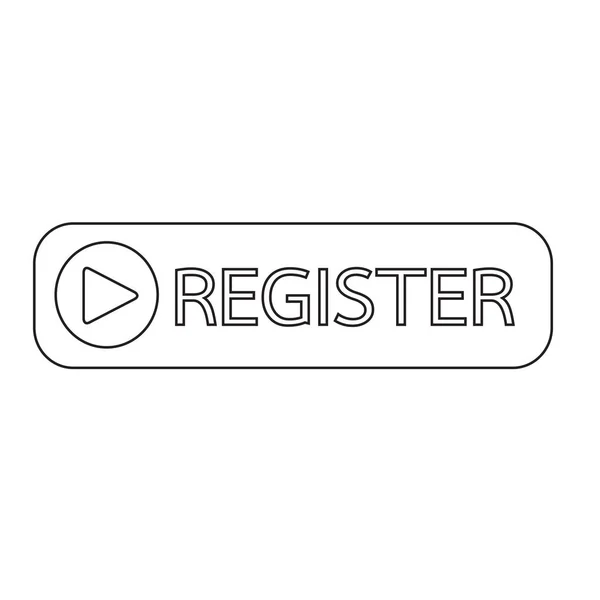 Botón de registro icono — Vector de stock